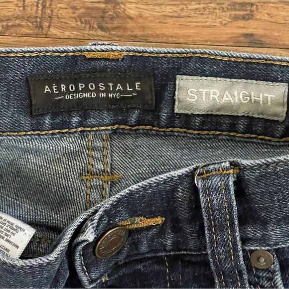 Aeropostale Men's Straight Leg Distressed Jeans Blue Size 32 x 32 - Picture 7 of 15